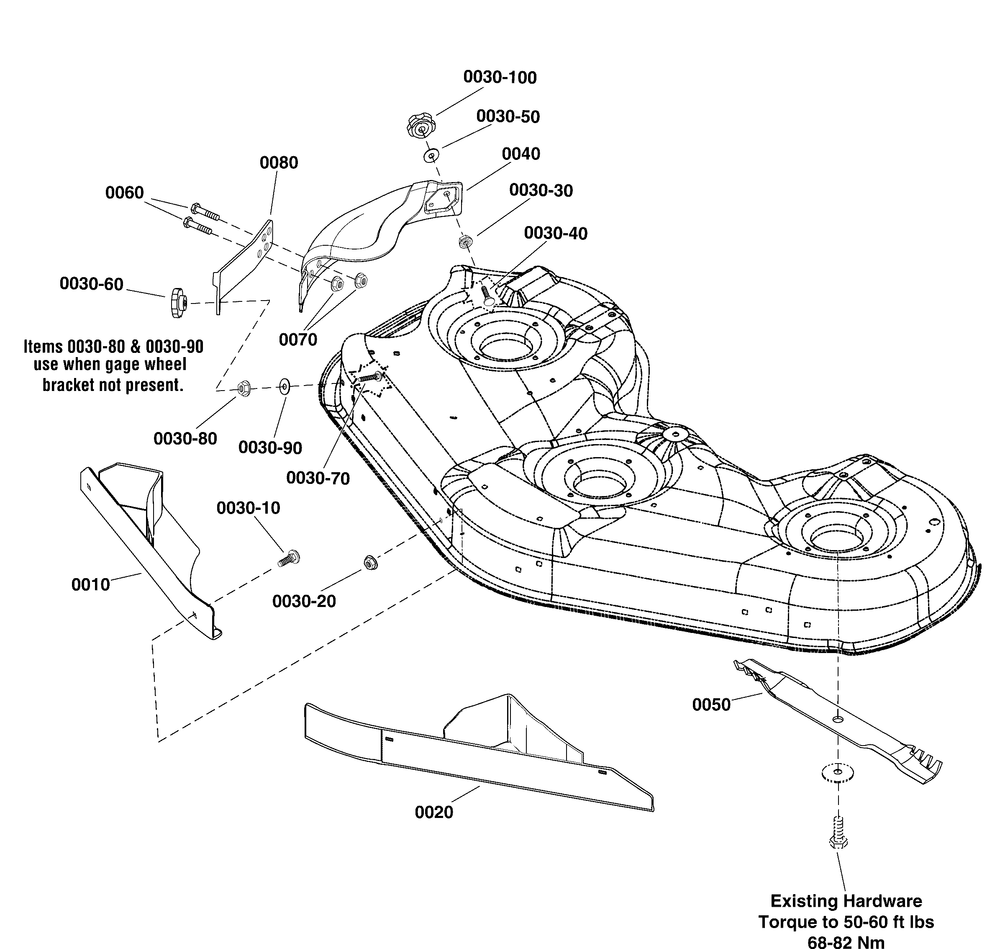46" Mulching Kit Diagram and Parts List for 1696910  Briggs and Stratton Lawn Tractor Accessories